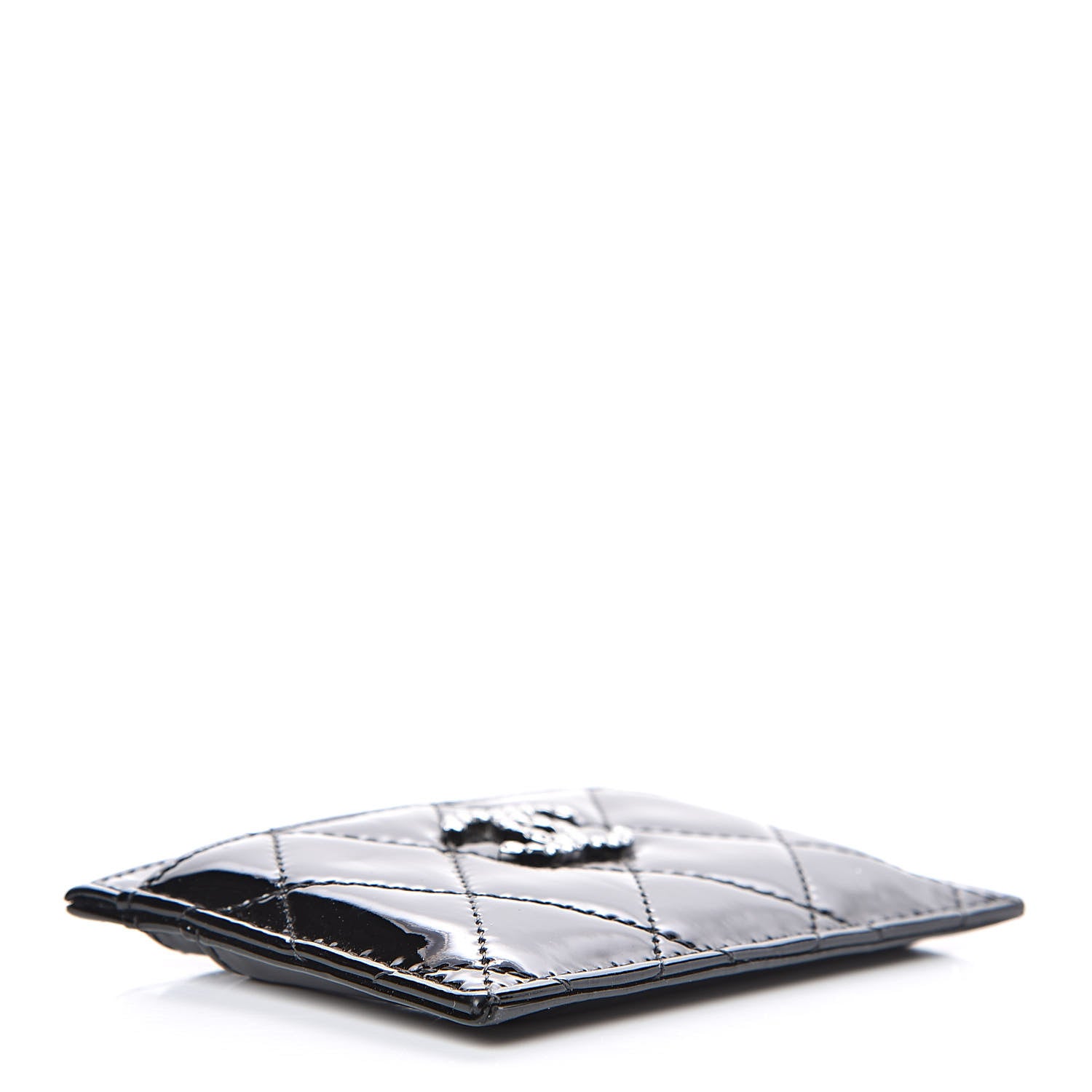 Chanel Patent Quilted Brilliant Card Holder Black 4 of 8
