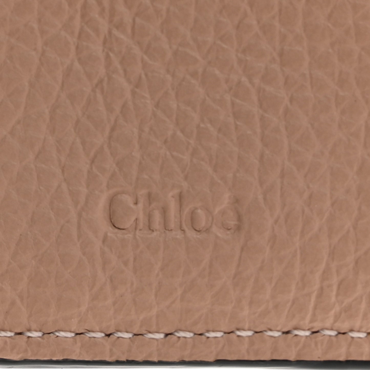 Grained Calfskin Alphabet Mini Trifold Wallet Cement Pink