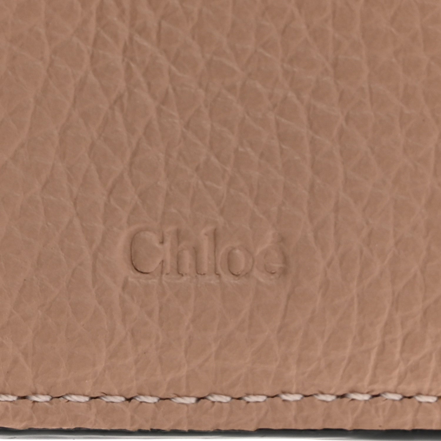 Chloe Grained Calfskin Alphabet Mini Trifold Wallet Cement Pink 6 of 9