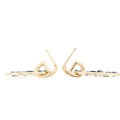 Chanel Lambskin High Society CC Round Drop Earrings Gold Black 4 of 4