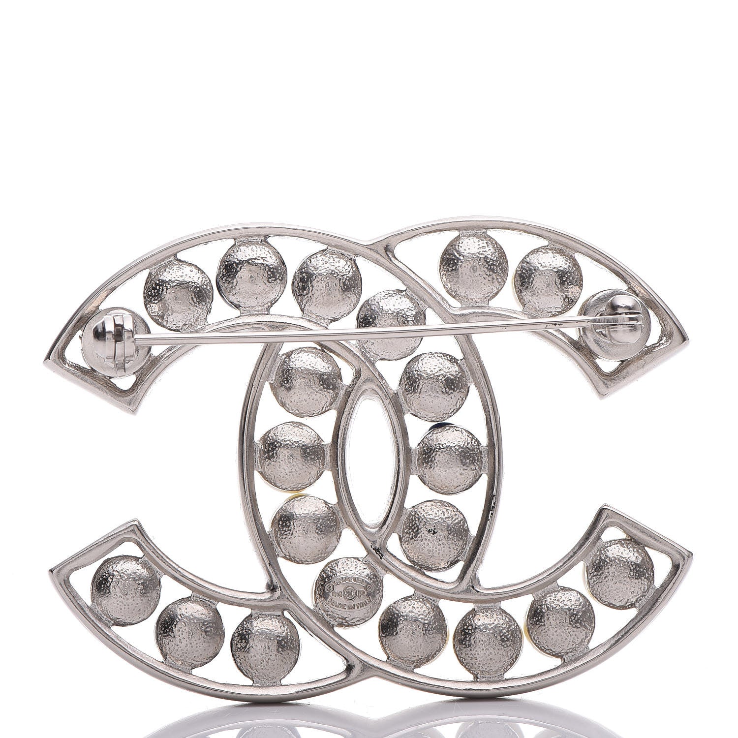 Chanel Pearl CC Brooch Blue Silver 3 of 4
