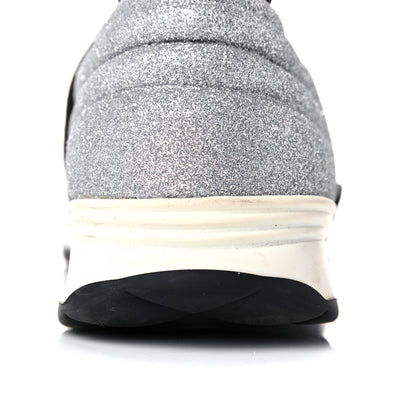 Chanel Glitter Stretch Fabric CC Sneakers 36.5 Black Silver 9 of 16