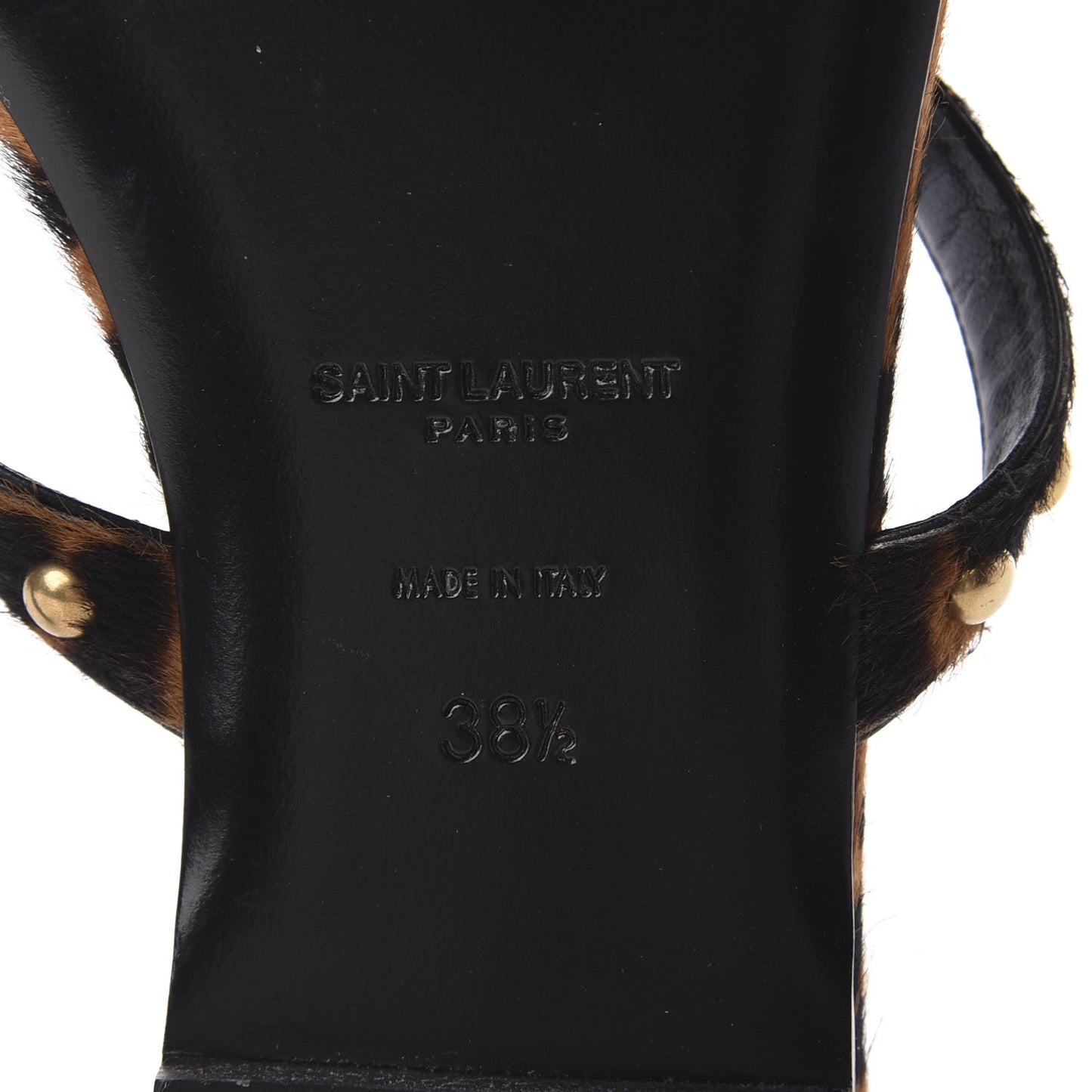 Calf Hair Embellished Kiki Sandals 38.5 Leopard