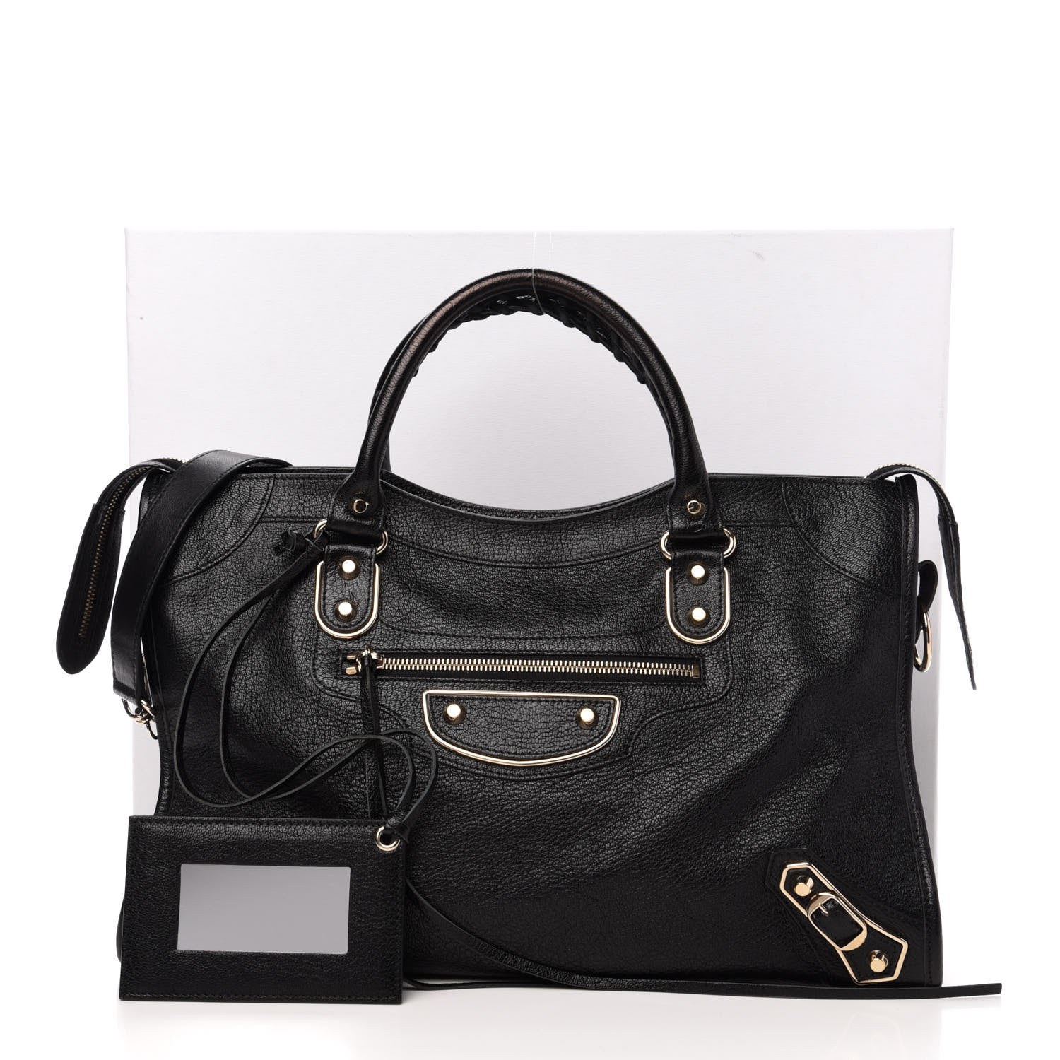 Balenciaga Chevre Gold Metallic Edge Hardware City Black 13 of 13