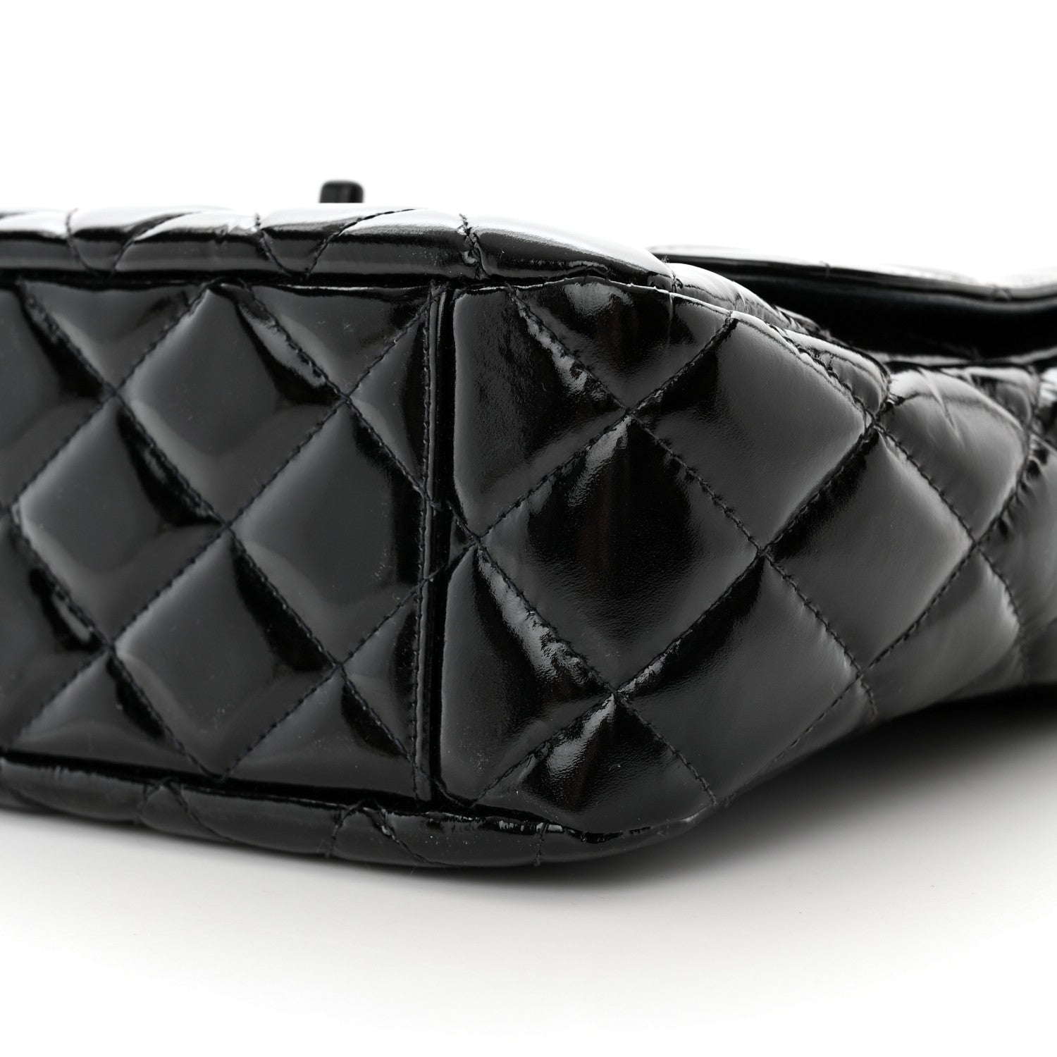 Chanel Patent Quilted Shoulder Flap Bag Black 10 of 10
