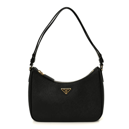 Prada Saffiano Lux Mini Re-Edition Shoulder Bag Black 1 of 10