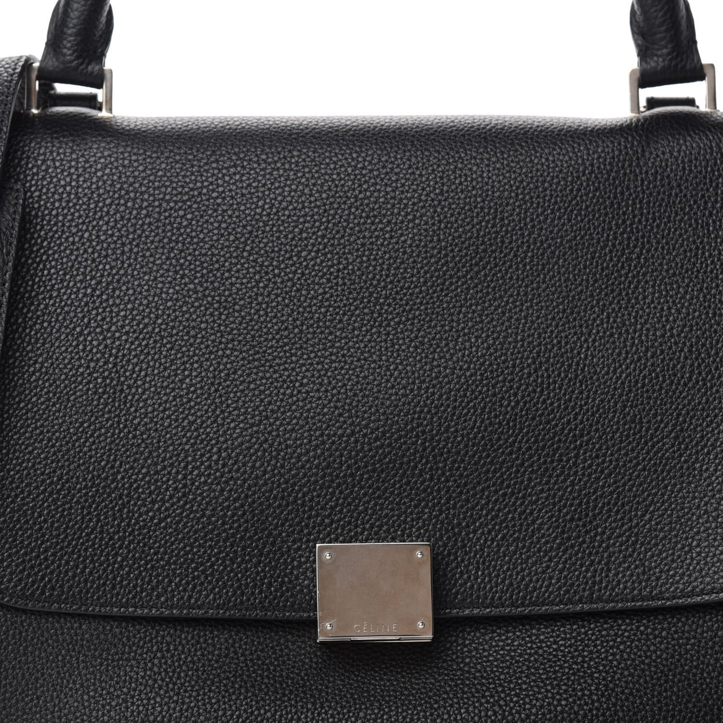 Drummed Calfskin Suede Small Trapeze Black