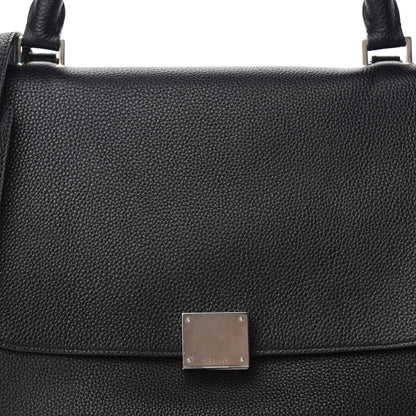 Celine Drummed Calfskin Suede Small Trapeze Black 11 of 11