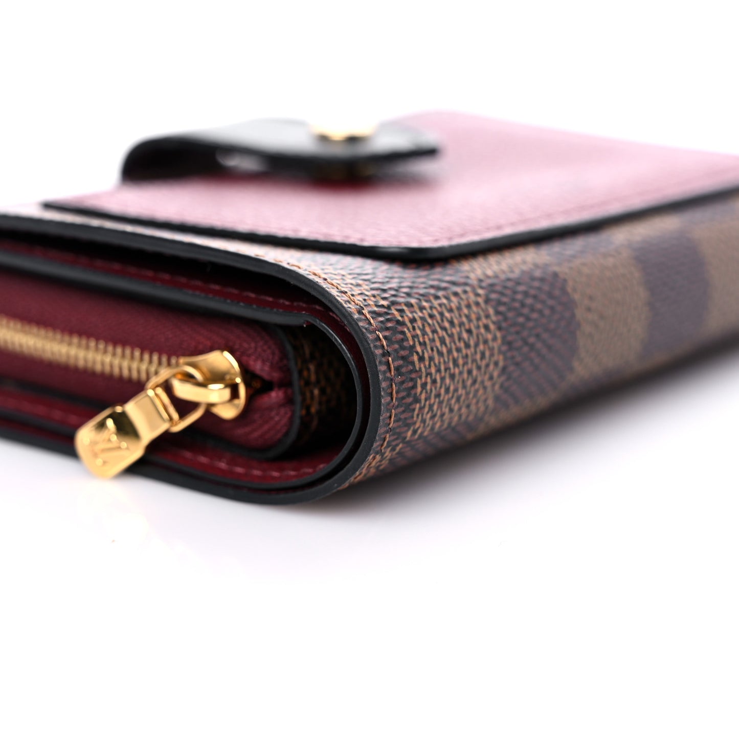 Damier Ebene Juliette Wallet Bordeaux Black