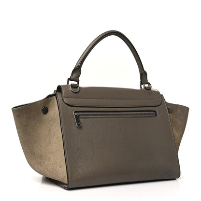 Celine Drummed Calfskin Suede Small Trapeze Souris 3 of 11