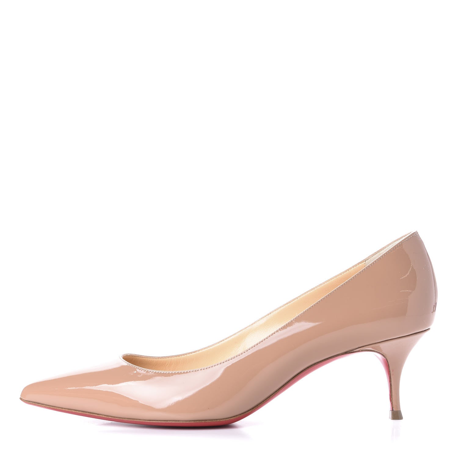 Christian Louboutin Patent Pigalle Follies 55 Pumps 39 Nude 1 of 9
