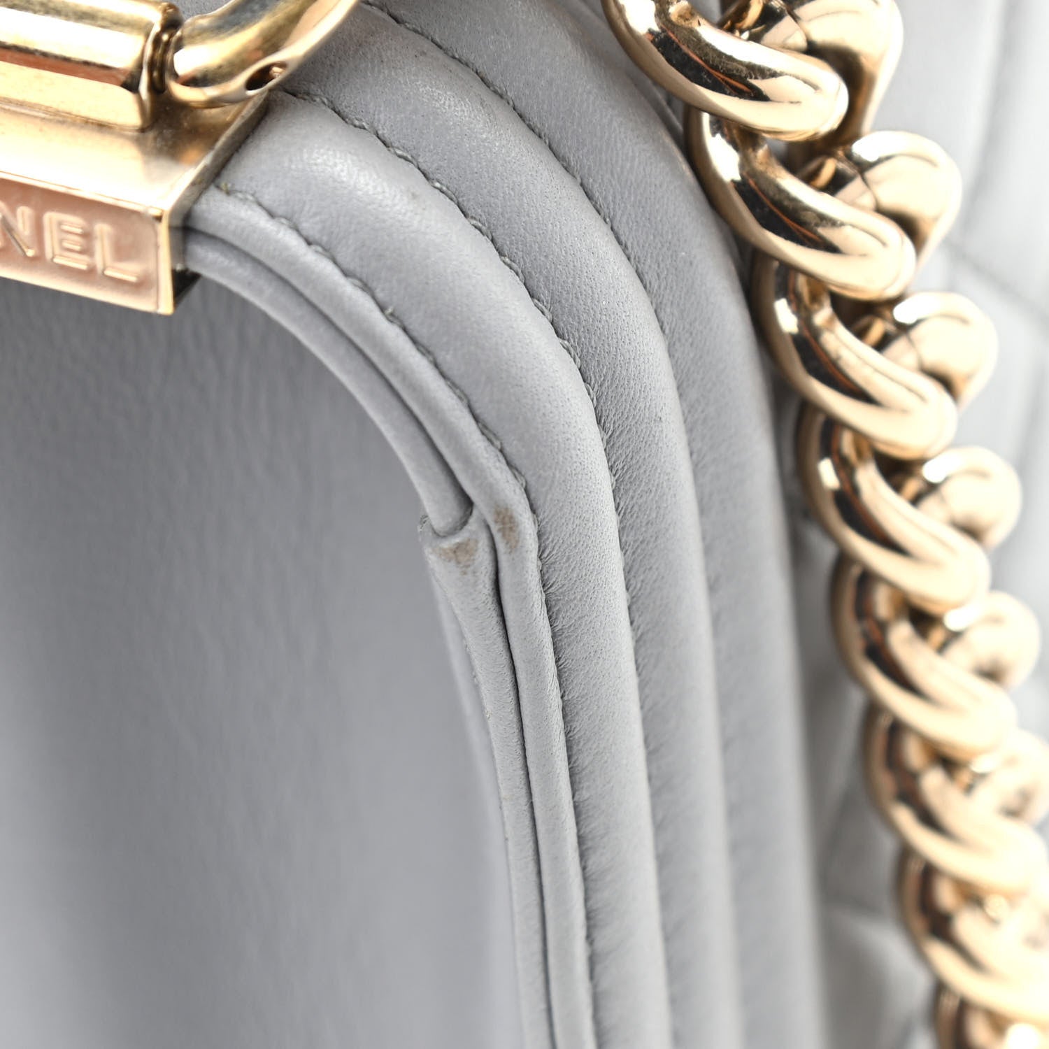 Chanel Calfskin Quilted Small Boy Flap Grey 12 of 12