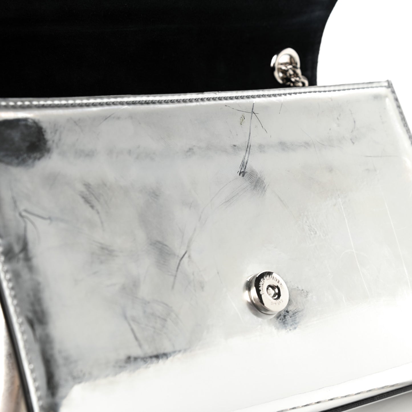 Vinyl Mirror Small Classic Monogram Kate Satchel Argento