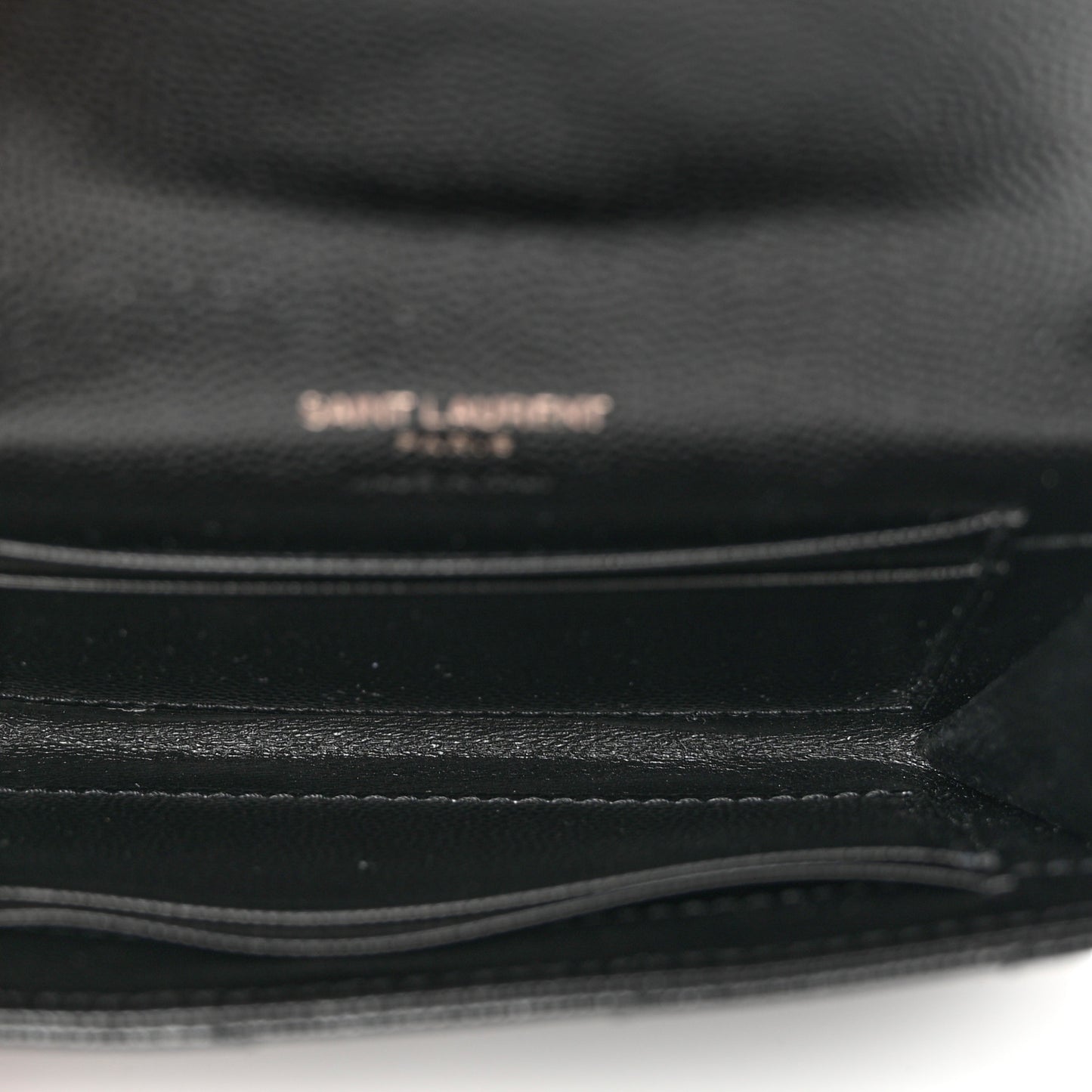 Grain De Poudre Matelasse Chevron Small Monochrome Monogram Envelope Wallet Black