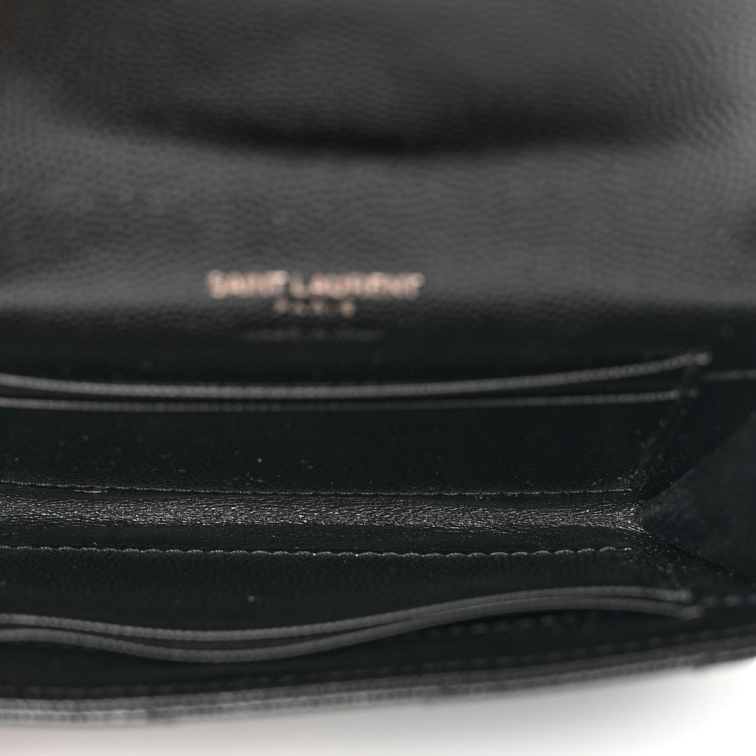 Saint Laurent Grain De Poudre Matelasse Chevron Small Monochrome Monogram Envelope Wallet Black 5 of 8