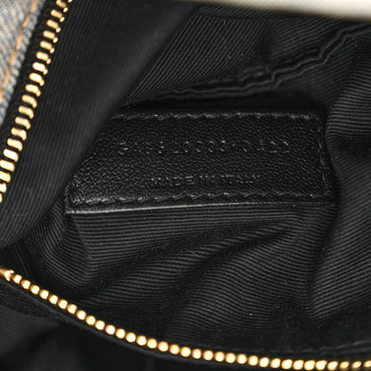 Saint Laurent SAINT LAURENT Denim Quilted Toy Loulou Puffer Monogram Chain Satchel Blue Cinnamon 7 of 14