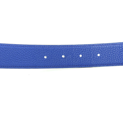 Hermes Swift Togo 32mm H Belt 80 Black Bleu Electrique 4 of 6