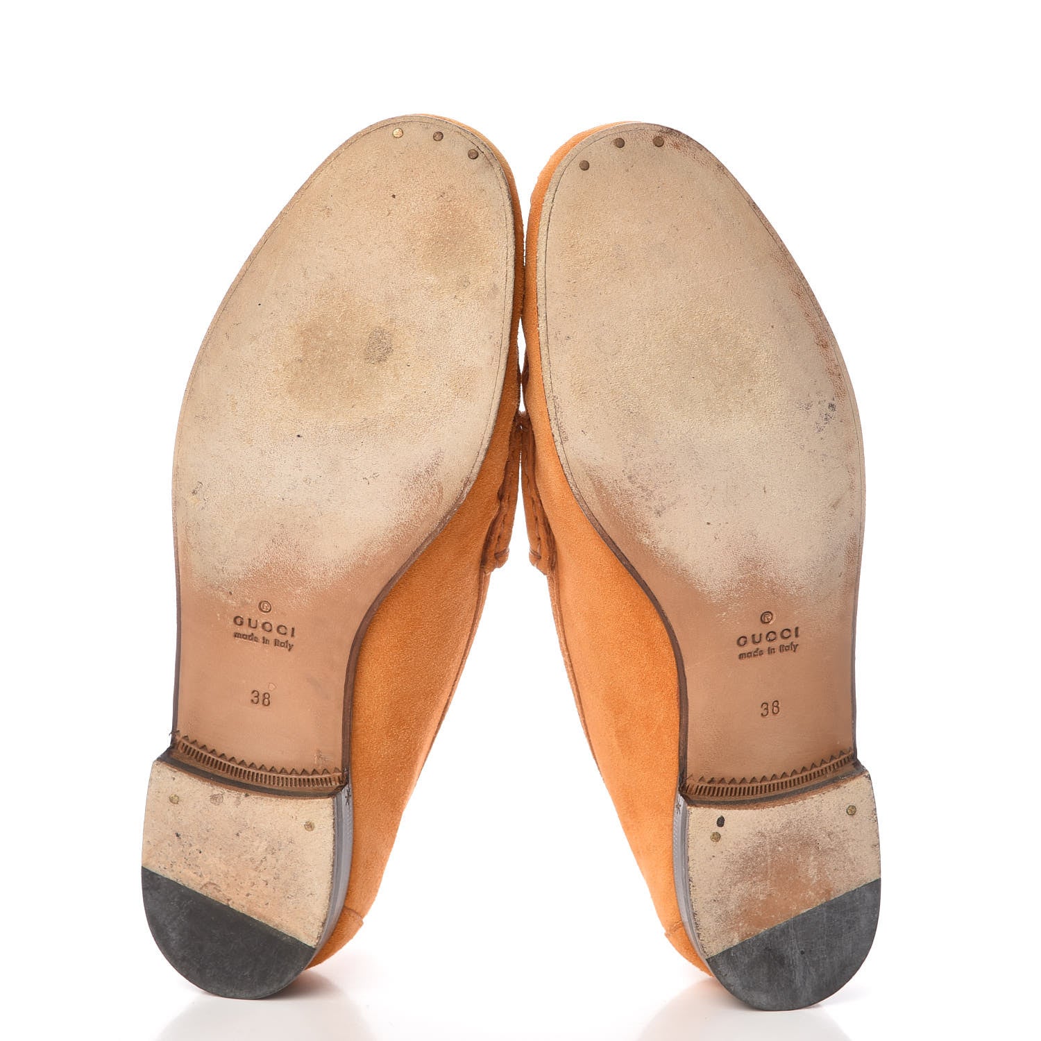 Gucci Suede Womens 1953 Horsebit Loafers 38 Yellow 7 of 9