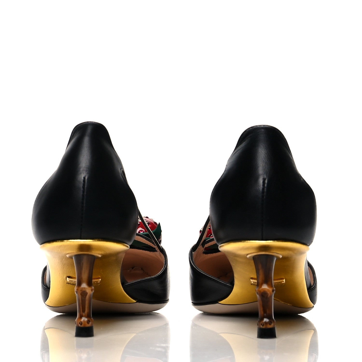 Gucci Nappa Unia Cherry Pumps 39 Black 5 of 12