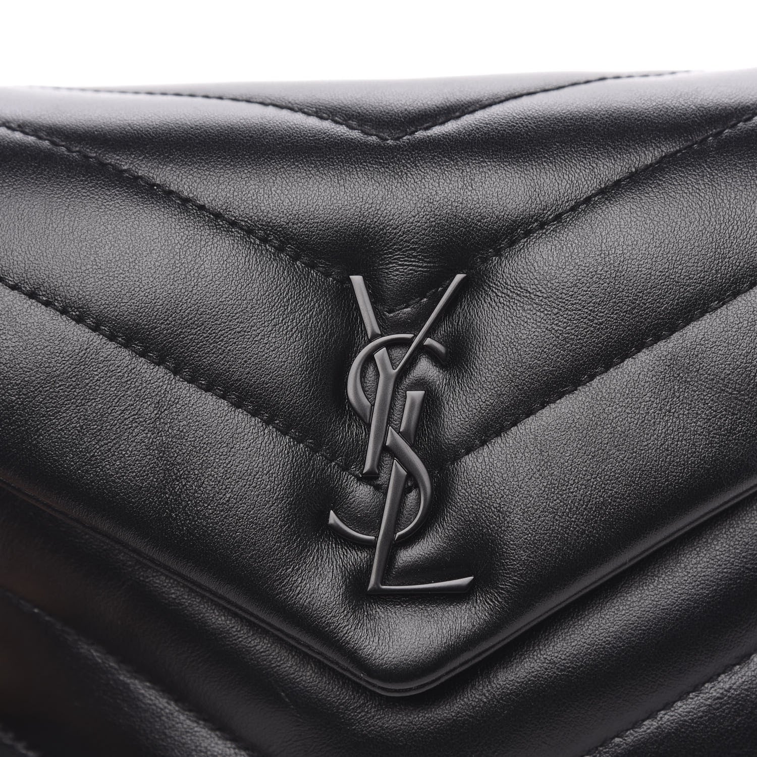 Saint Laurent Calfskin Y Quilted Monogram Toy Loulou Crossbody Bag Black 10 of 11