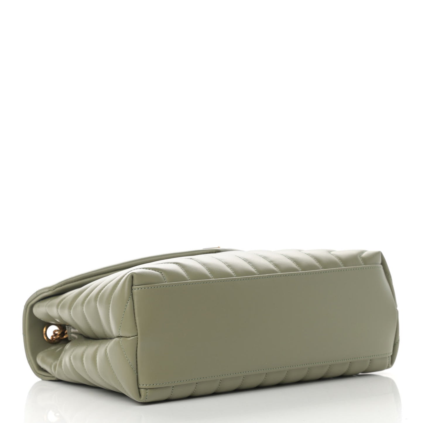 Calfskin Y Quilted Monogram Medium Loulou Chain Satchel Light Sage