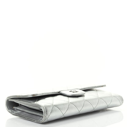 Chanel Metallic Lambskin Quilted Long Flap Wallet Silver 3 of 4