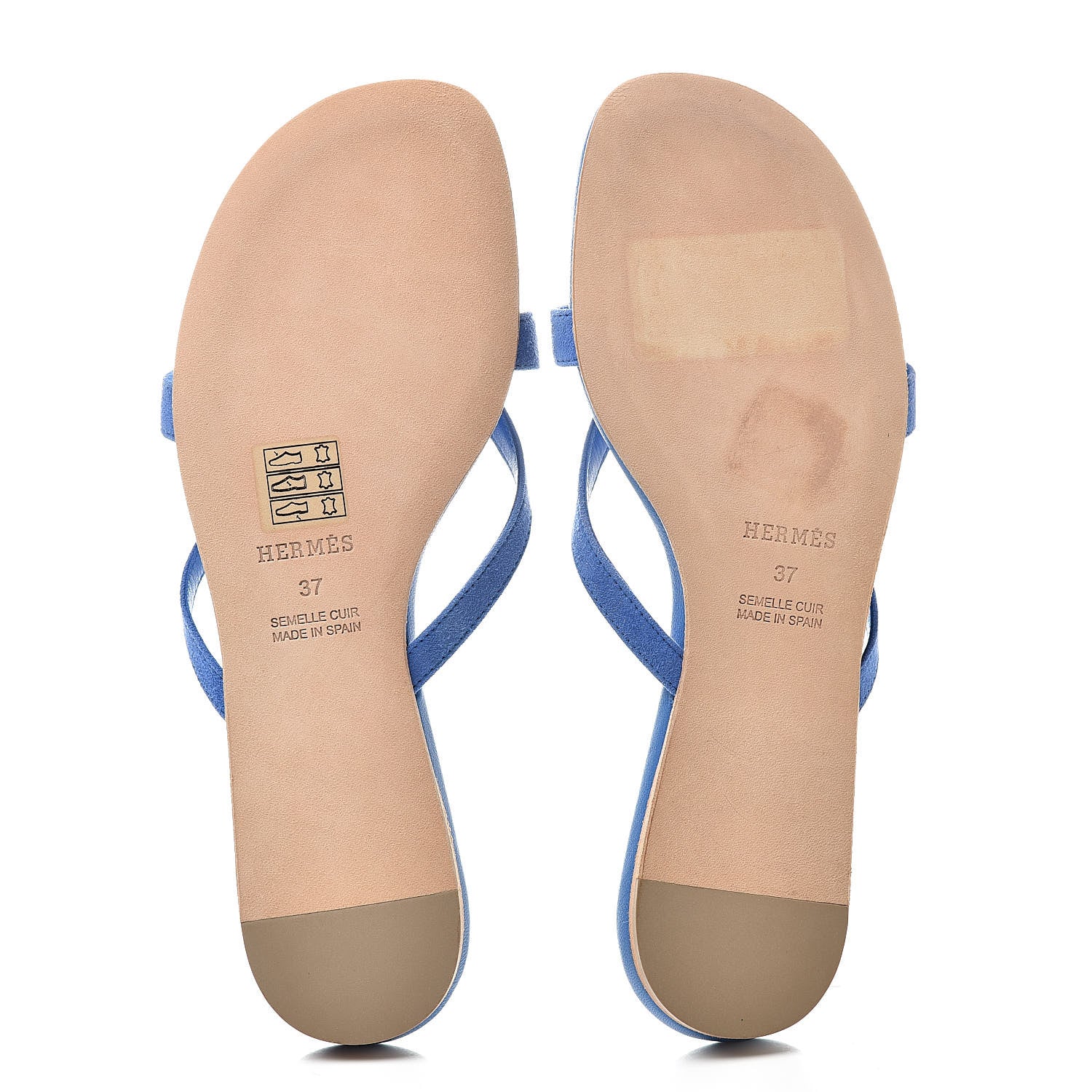 Hermes Suede Nappa Corfou Sandals 37 Bleu 5 of 11