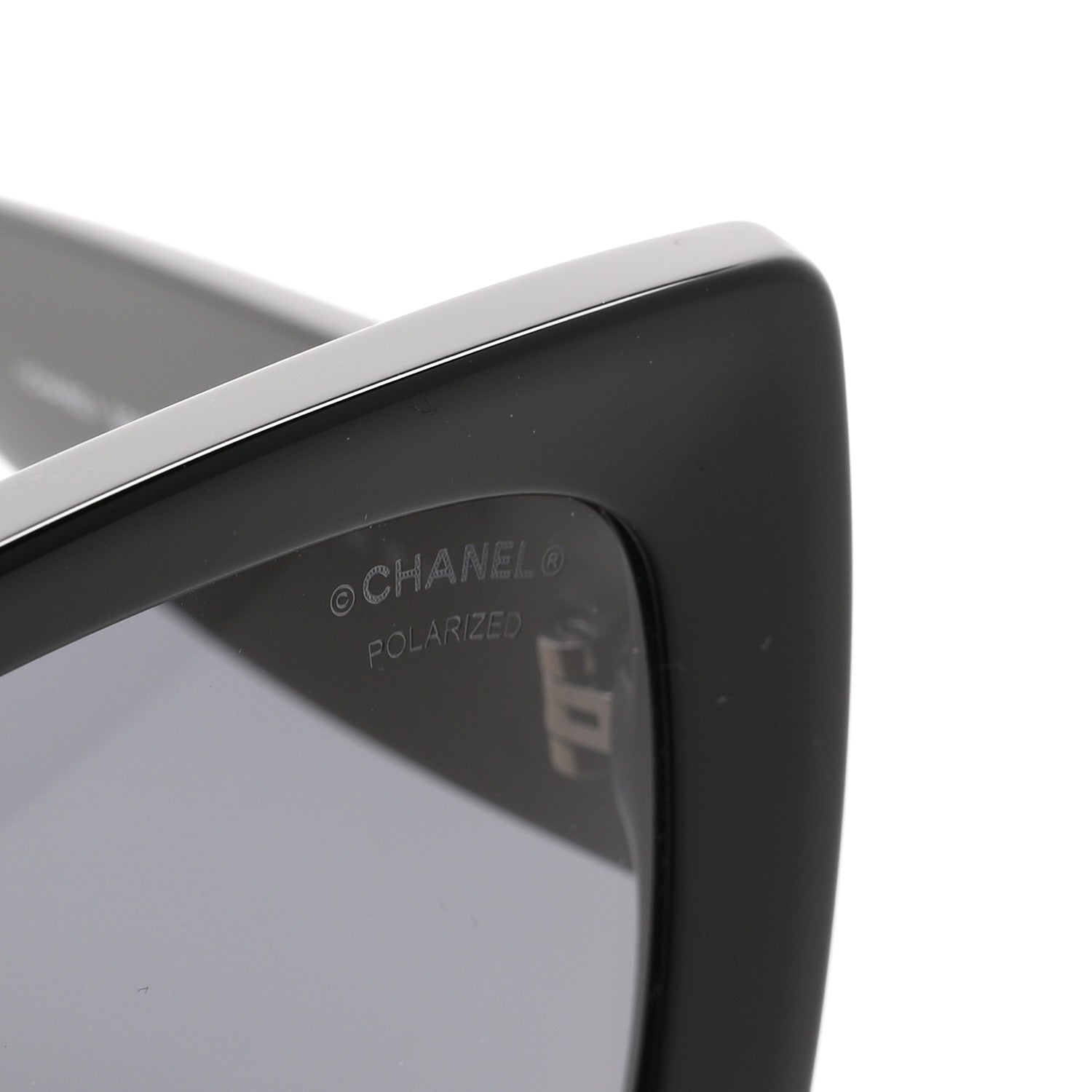 Chanel Acetate CC Polarized Square Sunglasses 5555 Black 7 of 8