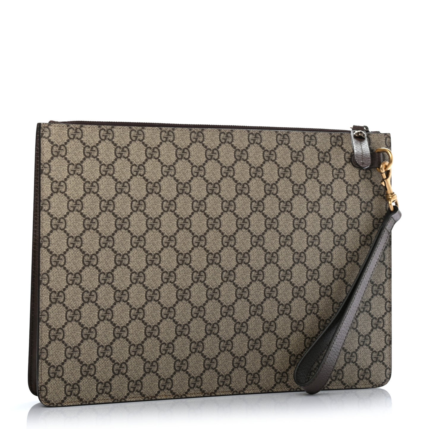 GG Supreme Monogram Web Animalier Bee Embroidered Medium Documents Holder Beige New Acero