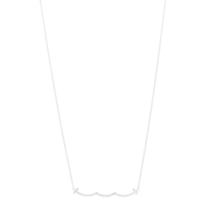 Tiffany Sterling Silver Small T Wave Pendant Necklace 1 of 4