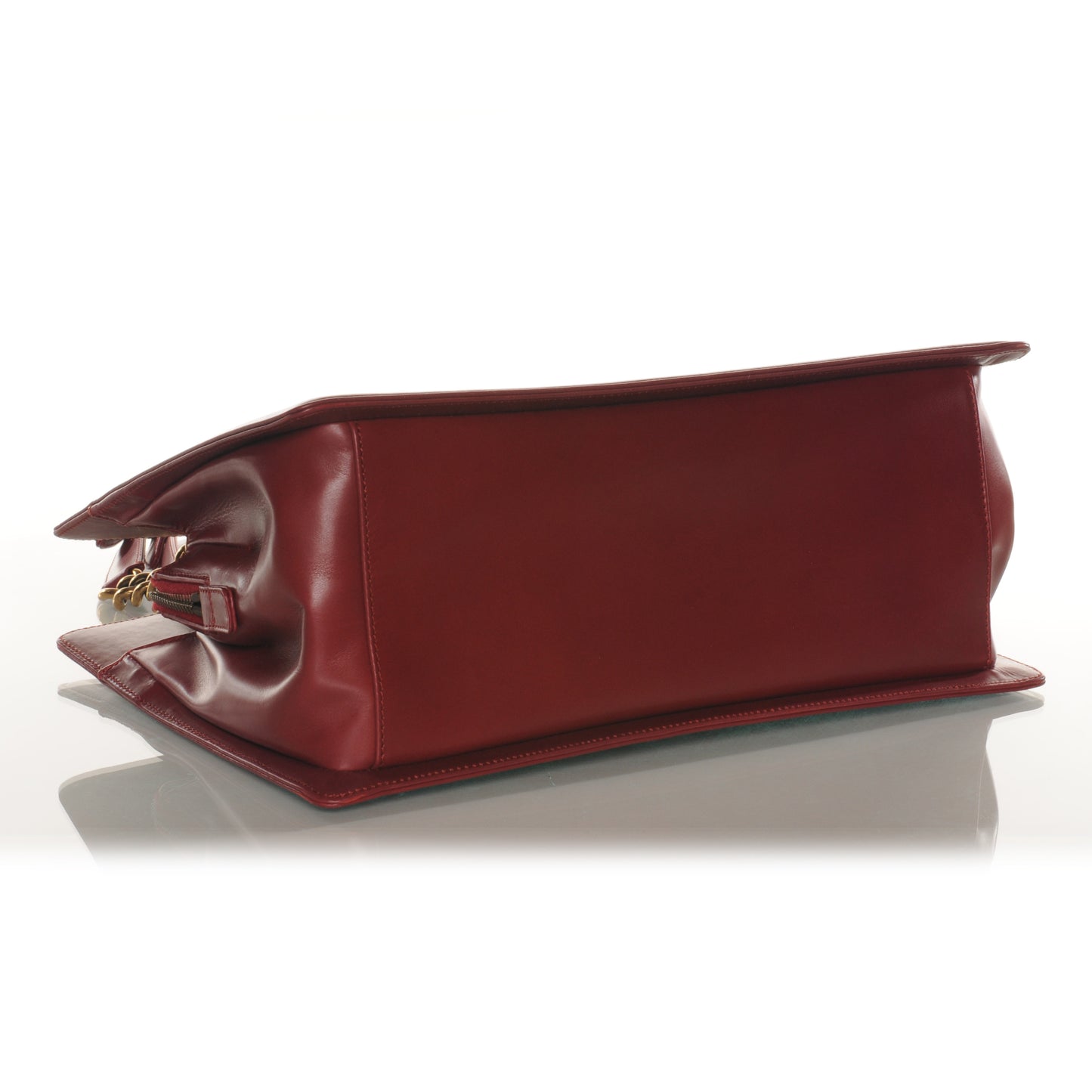 Glazed Calfskin Boy Tote Red