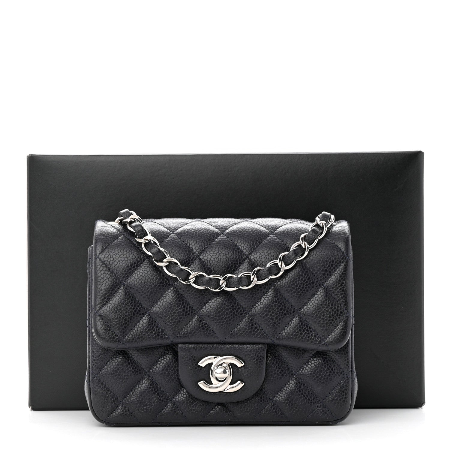 Chanel Caviar Quilted Mini Square Flap Navy 12 of 12
