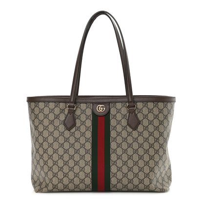 Gucci GG Supreme Monogram Medium Ophidia Shopping Tote Brown 1 of 9