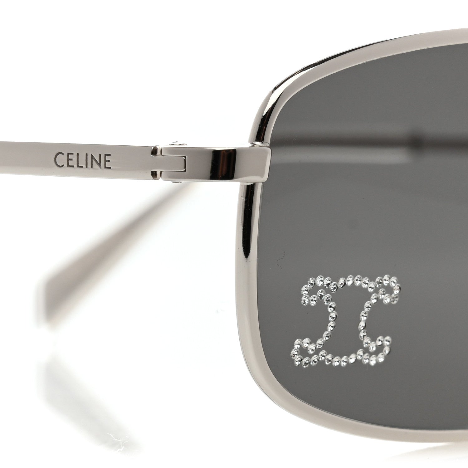 Celine Metal Rhinestone Sunglasses CL40285U Silver 7 of 8