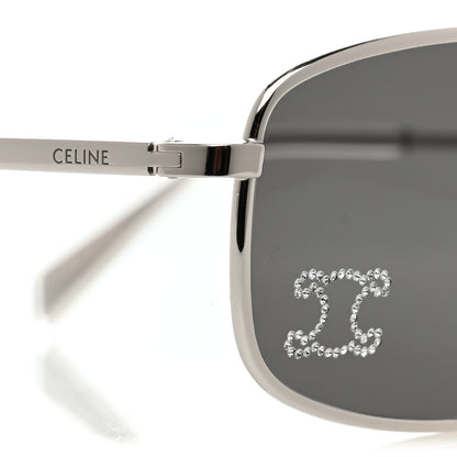 Celine Metal Rhinestone Sunglasses CL40285U Silver 7 of 8