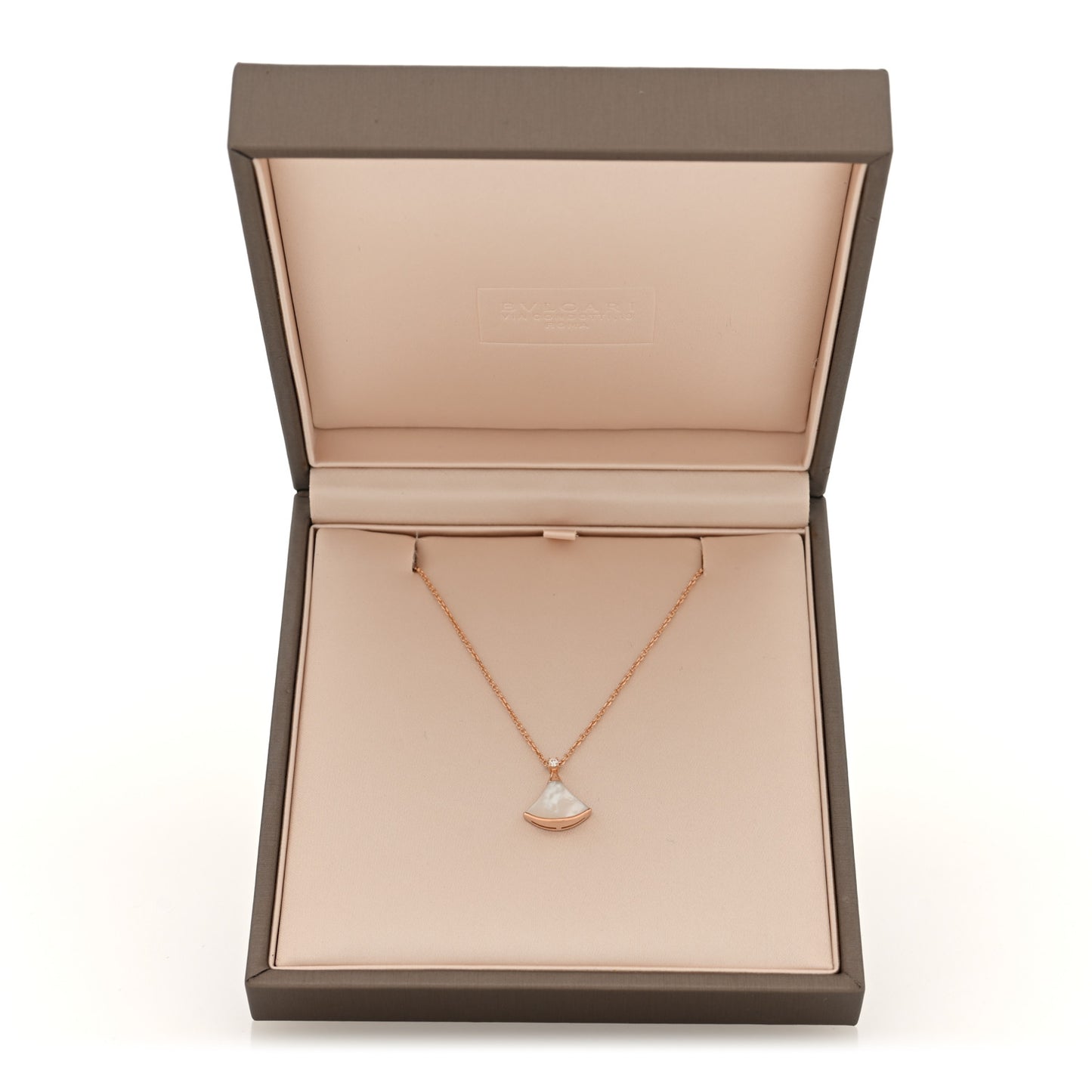 18K Rose Gold Diamond Mother of Pearl Small Divas' Dream Pendant Necklace