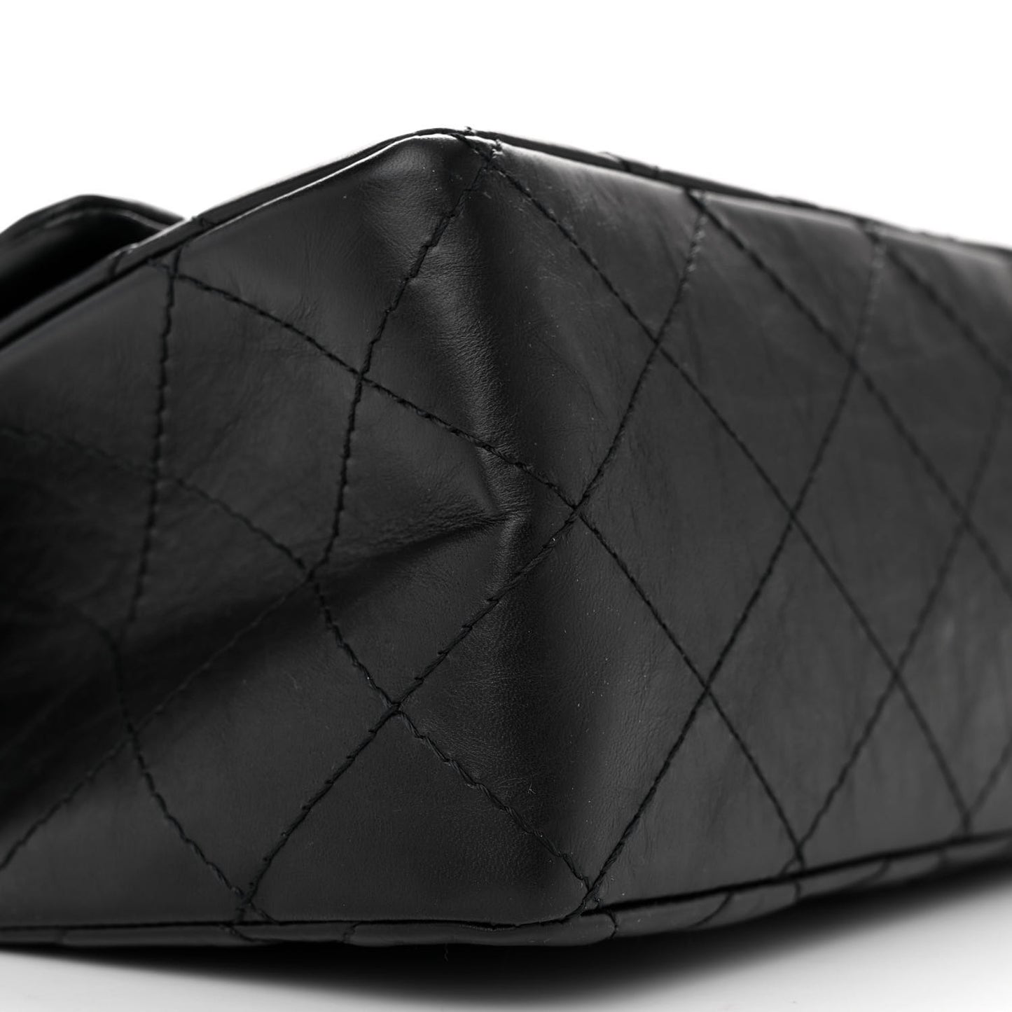 Aged Calfskin Quilted 2.55 Reissue 227 Flap Black