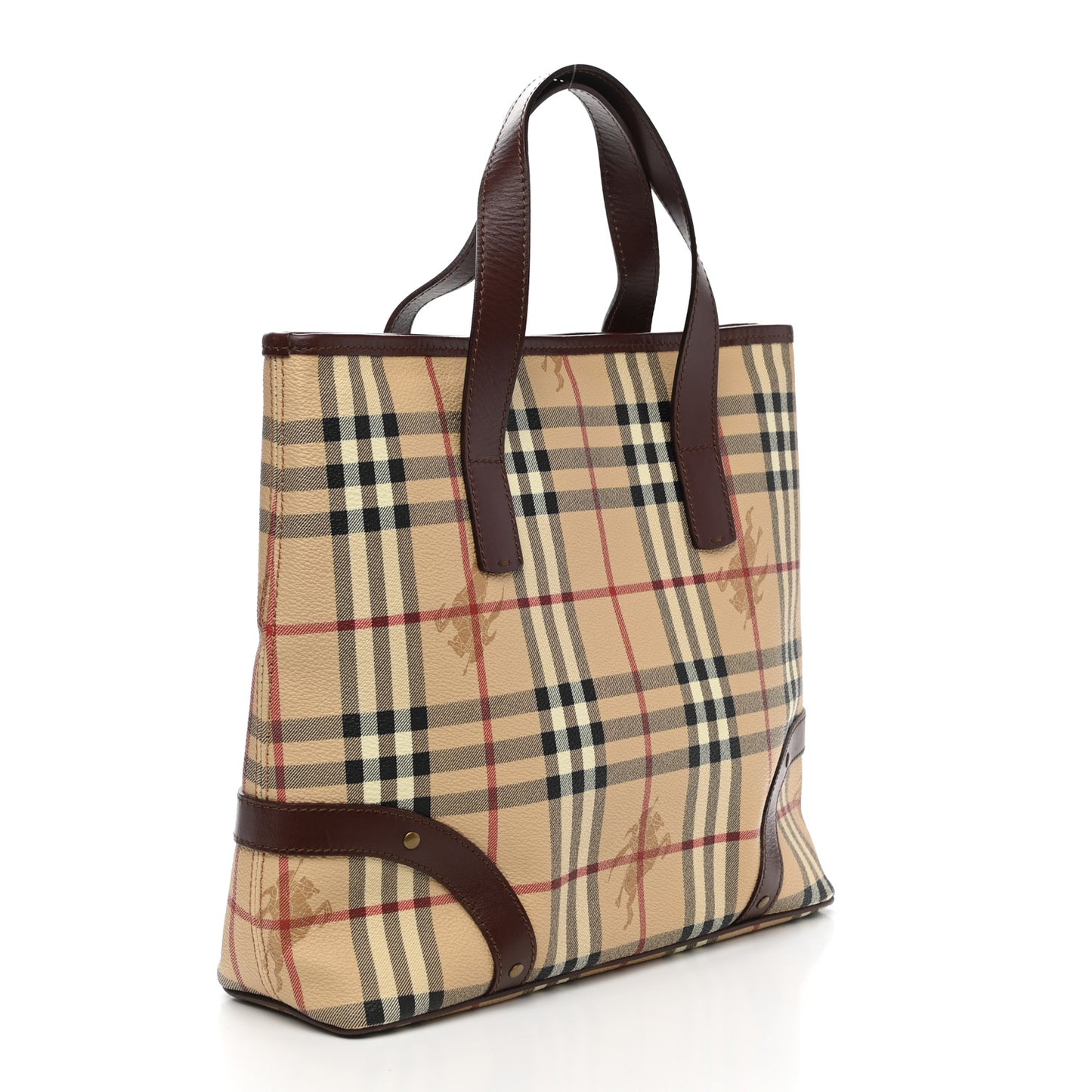 Haymarket Check Studded Tote Chocolate