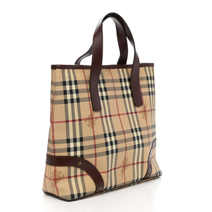 Burberry Haymarket Check Studded Tote Chocolate 3 of 10