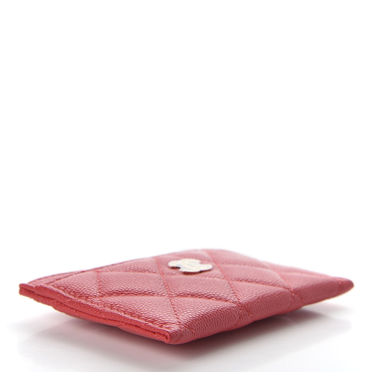 Caviar Quilted Card Holder Red