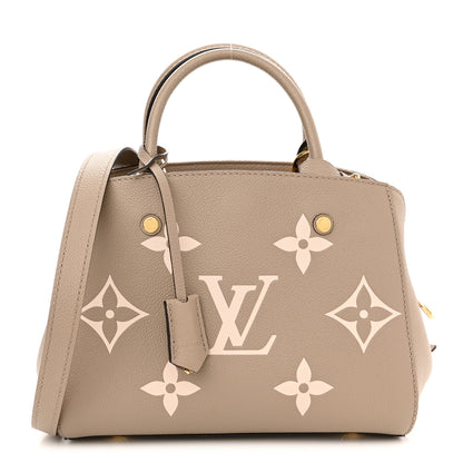 Louis Vuitton Empreinte Monogram Giant Montaigne BB Tourterelle Creme 1 of 10