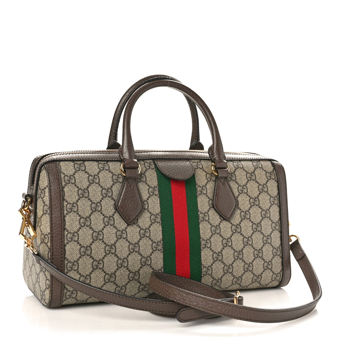 GG Supreme Monogram Web Medium Ophidia Boston Brown