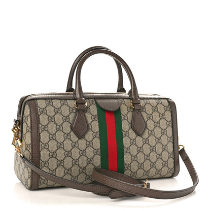 Gucci GG Supreme Monogram Web Medium Ophidia Boston Brown 2 of 9