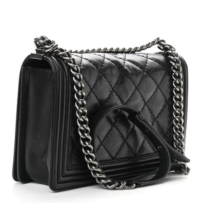 Chanel Calfskin Quilted Double Stitch New Medium Boy Flap Black 3 of 12