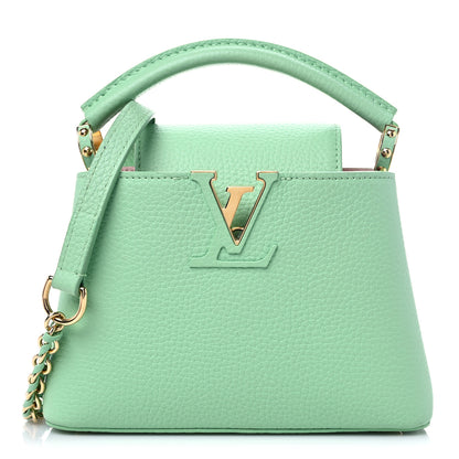Louis Vuitton Taurillon Mini Capucines Vert Pomme 1 of 9