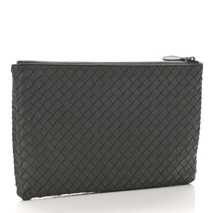 Bottega Veneta Nappa Intrecciato Medium Zip Pouch Grey 3 of 7