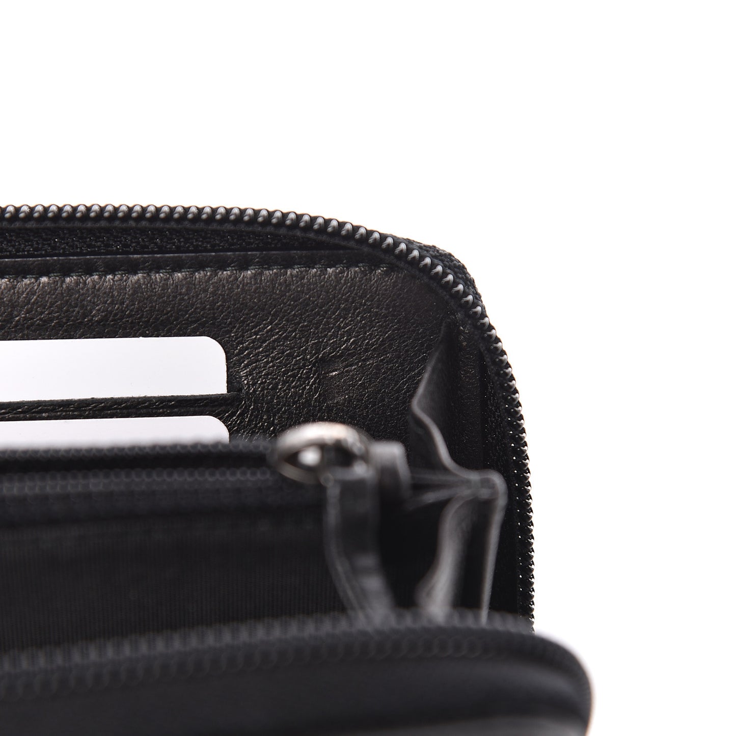 Caviar Quilted Small Boy Zip Around Wallet Black