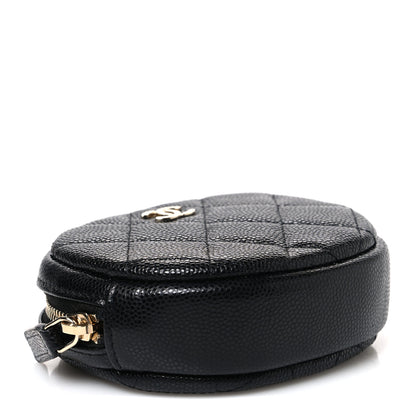 Chanel Caviar Quilted Zip Around Classic Coin Purse Black 4 of 8