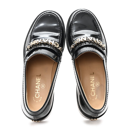 Chanel Velvet Metal CC Loafers 38 Black 2 of 10