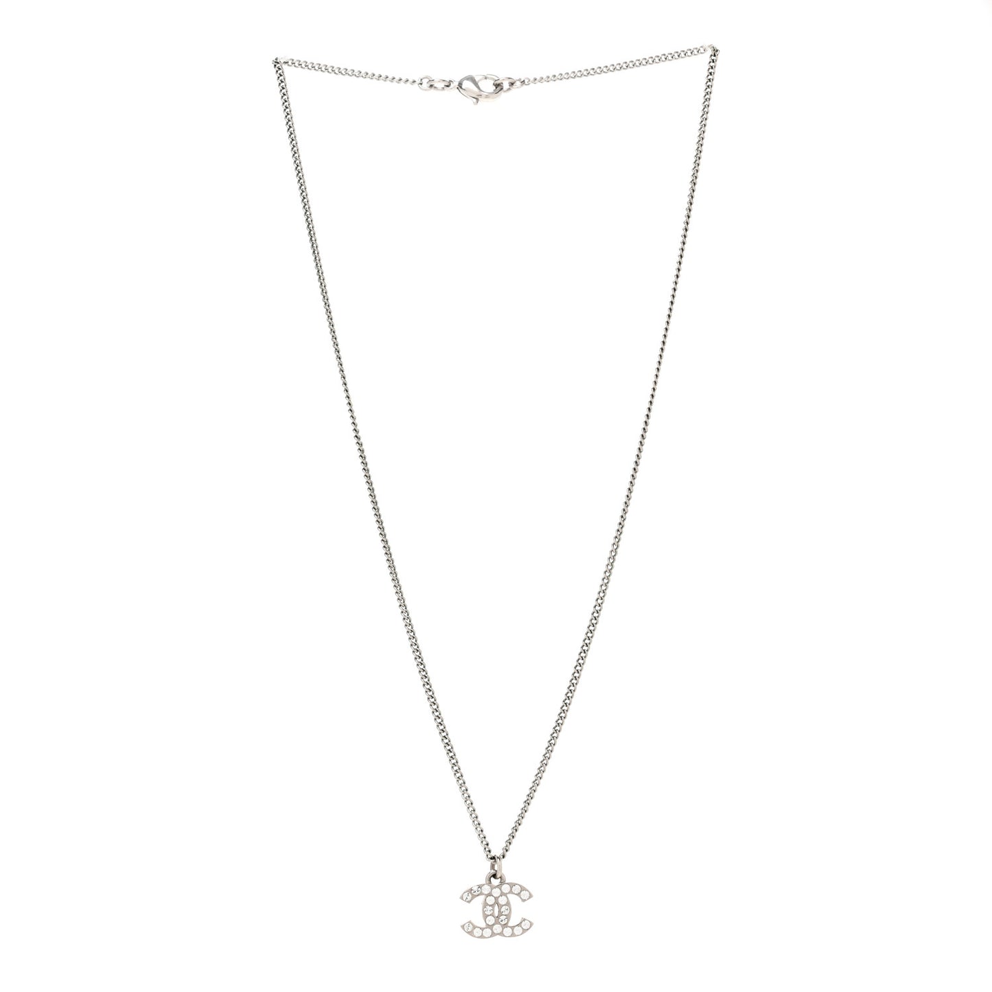 Crystal Timeless CC Necklace Silver